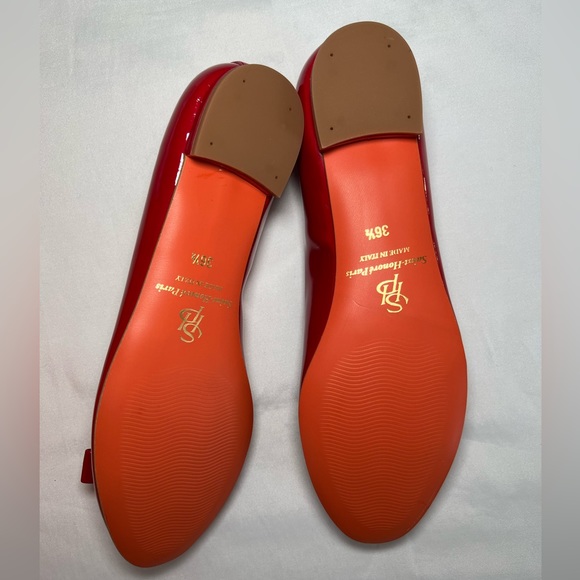 Saint Honoré Paris Souliers Leather Ballerina Flats Orange EU 36.5 - Picture 7 of 9